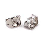 Tarnish Resistant 304 Stainless Steel Friction Ear Nuts, Stainless Steel Color, 5x3.5x2mm, Hole: 0.8mm(STAS-E019-1A)