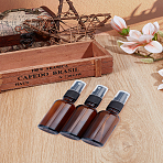 Glass Sample Perfume Spray Bottles, with Plastic Cap, Travel Fine Mist Atomizer, Refillable Bottle, Coconut Brown, 10.5cm, Capacity: 30ml(1.01fl. oz)(MRMJ-WH0104-06A)