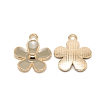Alloy Enamel Pendants, Light Gold, Flower, Dark Khaki, 20.5x17.5x3mm, Hole: 1.8mm(ENAM-WH0058-04)