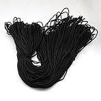 Polyester & Spandex Cord Ropes, 16-Ply, Solid Color, for Shoe Lace Cord Making, Black, 2mm, about 109.36 yards(100m)/bundle(RCP-R007-341)