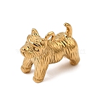 304 Stainless Steel Charms, Dog Charms, Golden, 10.5x13x5.5mm, Hole: 1mm(SA-CBA2018-04G)