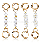 4Pcs 2 Style ABS Imitation Pearl Beads Bag Extender Chains, with Zinc Alloy Spring Gate Rings, Bag Replacement Accessories, Golden, 136~137mm, 2pcs/style(AJEW-FH00026)