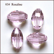 Imitation Austrian Crystal Beads, Grade AAA, Faceted, Oval, Pink, 8x11mm, Hole: 0.9~1mm(SWAR-F056-11x8mm-03)