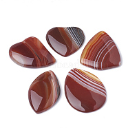 Dyed Natural Striped Agate/Banded Agate Pendants, Mixed Shape, Sienna, 36~54x32~41x5~7mm, Hole: 2mm(G-S280-01)