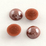Pearlized Plated Opaque Glass Cabochons, Half Round/Dome, Sienna, 7.5~8x3~4mm(PORC-S801-8mm-29)