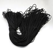 Polyester & Spandex Cord Ropes, 16-Ply, Black, 2mm, about 109.36 yards(100m)/bundle(RCP-R007-341)