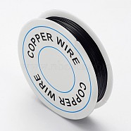 Round Craft Copper Wire, Nickel Free, Black, 26 Gauge, 0.4mm, about 49.21 Feet(15m)/roll(X-CW0.4mm015)