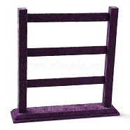 3-Tier Wood Covered with Velvet Earring Display Stands, Ladder Shaped Jewelry Holder for Earrings Storage, Orchid, 29.4x6.85x29.4cm(NDIS-Q027-06A)