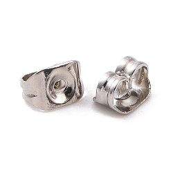 Tarnish Resistant Stainless Steel Friction Ear Nuts, Stainless Steel Color, 5x3.5x2mm, Hole: 0.8mm(STAS-E019-1A)