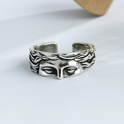 Venus Brass Cuff Rings for Men, Antique Silver, Inner Diameter: Adjustable(FS-WGC57DC-02)