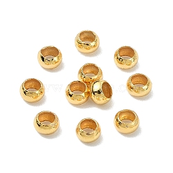 SHEGRACE Brass Spacer Beads, Flat Round, Long-Lasting Plated, Cadmium Free & Nickel Free & Lead Free, Real 18K Gold Plated, 3x2mm, Hole: 1.8mm(XGR0076G-27G)