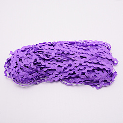 Wave Bending Fringe Trim, Sewing Ribbon, for Cloth Dress DIY Making Decorate, Purple, 1/4 inch~3/8 inch(5~8.5mm), about 22~25m/strand(OCOR-WH0057-13E)