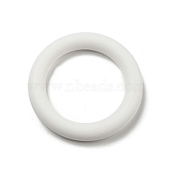 Ring Silicone Beads, Chewing Beads For Teethers, DIY Nursing Necklaces Making, White, 65x10mm, Hole: 3mm, Inner Diameter: 46mm(SIL-R013-02B)