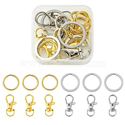 DIY Alloy Keychain Making Kit, Mixed Color, 20~35x13~25x1.8~2.6mm(DIY-FS0005-81)