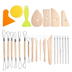 DIY Craft Tools, with Plastic Scraper Tool, Sculpture Clay Tools, Sculpture Carving Hand Tools Kit, Mixed Color, 250x165x70mm(DIY-BC0010-71)