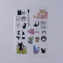 Filler Stickers(No Adhesive on the back), for UV Resin, Epoxy Resin Jewelry Craft Making, Cat Pattern, 150x100x0.1mm(X-DIY-D039-05G)