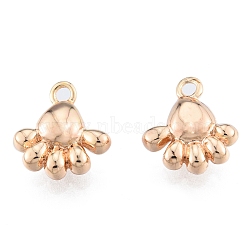 Brass Charms, Cadmium Free & Nickel Free & Lead Free, Baby Foot, Real 18K Gold Plated, 10.5x10x4mm, Hole: 1.4mm(KK-L207-011G)
