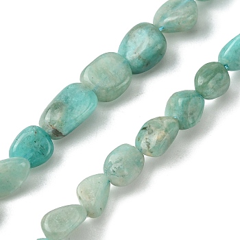 Natural Amazonite Beads Strands, Nuggets Shape, Tumbled Stone, 6x8mm, Hole: 1mm, about 59pcs/strand, 15.55''(39.5cm)