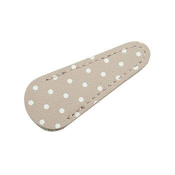 Polka Dots Pattern PU Leather Scissor Tip Protective Covers, Scissor Sheat, Triangle, Old Lace, 6.5x2.5x0.3cm