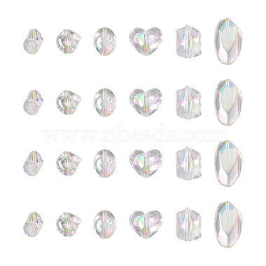cheriswelry 90pcs 6 style placage uv perles acryliques irisées arc-en-ciel transparentes(OACR-CW0001-04)-2