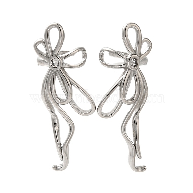 Clear Bowknot 304 Stainless Steel Earrings