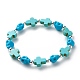 Synthetic Turquoise(Dyed) Cross & Skull Beaded Stretch Bracelet(BJEW-JB08449-04)-1