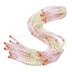 Electroplate Glass Beads Strands, Round, Faceted(32 Faceted), Gradient Color, Pearl Pink, 6mm, Hole: 1.2mm, about 61pcs/strand, 12.60''(32cm)(EGLA-D300-06-6mm-16)