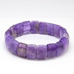 Classic Elastic Natural Gemstone Rectangle Beaded Stretch Bracelets, Inner Diameter: 2-1/4 inch~2-3/8 inch(5.6~6cm)(BJEW-L333-12)