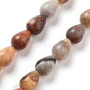 Natural Crazy Agate Beads Strands, Teardrop, 12x8mm, Hole: 1.2mm, about 33~34pcs/strand, 15.16~16.54''(38.5~42cm)(G-B106-A14-02)