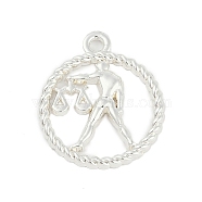 Twelve Constellations Alloy Pendants, Libra, 22.5x19x2.5mm, Hole: 1.8mm(PALLOY-Q006-01K-S)