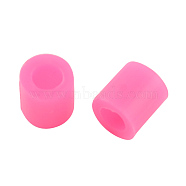 PE DIY Melty Beads Fuse Beads Refills, Tube, Hot Pink, 8.5~9x9~9.5mm(X-DIY-R013-10mm-A04)