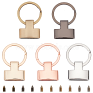WADORN 5 Sets 5 Colors Alloy Keychain Clasps, DIY Keychain Making Supplies, with Iron Screws, Mixed Color, 47x25x10mm, Inner Diameter: 4x22mm, 1 set/color(DIY-WR0001-93)