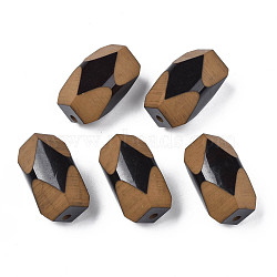 Two Tone Acrylic Beads, Cuboid, Black, 27x17x15.5mm, Hole: 2.5mm(SACR-S274-05)