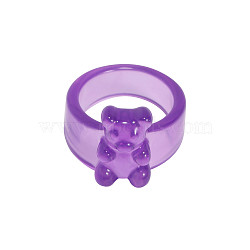 Resin Plain Band Rings, Blue Violet, Inner Diameter: 17mm(FS-WG41763-26)