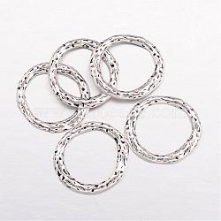 Alloy Linking Rings, Circle Frames, Lead Free and Cadmium Free, Antique Silver, 23x2mm, Hole: 16mm(X-EA6962Y)