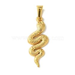 PVD Vacuum Plating 304 Stainless Steel Pendants, Snake Charms, Golden, 33x13x2mm, Hole: 7x3.5mm(STAS-L275-01E-G)