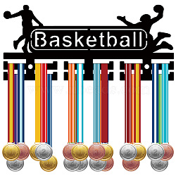 Acrylic Medal Holder, Medals Display Hanger Rack, with Hanger Hooks, Medal Holder Frame, Rectangle, Basketball, 130x290mm, Hole: 8mm(HJEW-WH20007-011)