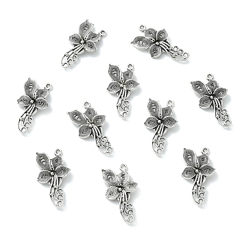 30Pcs Alloy Connector Charms, Flower Links, Platinum, 23x15x3mm
