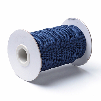 Braided Polyester Cords, Prussian Blue, 3mm, about 21.87 yards(20m)/roll