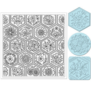 Silicone Clay Texture Mat, Clay Modeling Pattern Pad, Flower, 140x140x3mm