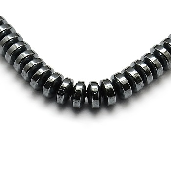 Grade AA Non-magnetic Synthetic Hematite Beads Strands, Heishi Beads, Flat Round/Disc, 4x2mm, Hole: 1mm, about 200pcs/strand, 16 inch