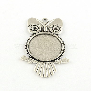 Antique Silver Owl Alloy Big Pendants