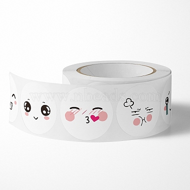 Round Paper Expression Face Cartoon Sticker Rolls(PW-WG20361-01)-4