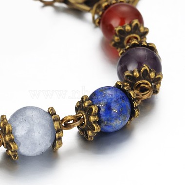 Tibetan Style Alloy Mixed Stone Watch Bracelets(BJEW-JB01754)-4