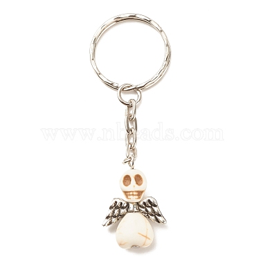 White Angel & Fairy Synthetic Turquoise Keychain