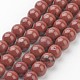 Jaspe rouge naturel ronde perles brins(X-GSR011)-1