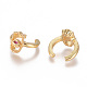 Golden Plated Brass Micro Pave Cubic Zirconia Cuff Earrings(EJEW-L244-35G)-2