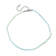 Faceted Rondelle Glass Beaded Necklace for Women(NJEW-M208-02G)-3