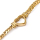 304 bracelet à maillons en forme de cœur en acier inoxydable avec chaînes à maillons cubains pour femme(BJEW-P284-01G)-4