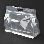Transparent Plastic Zip Lock Bag, Plastic Stand up Pouch, Resealable Bags, with Handle, Clear, 19.2x26x0.08cm(OPP-L003-02B)